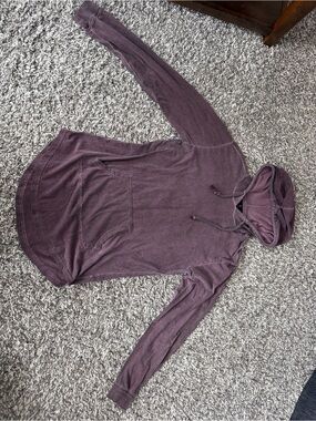 Men's Hooded Pullover Sweatshirt - Plum